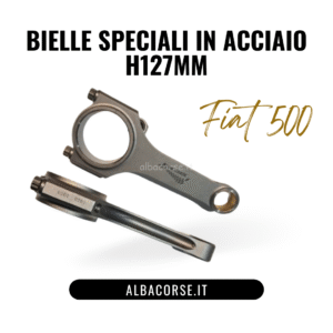 Bielle Speciali in Acciaio H127mm per Fiat 500 d'epoca
