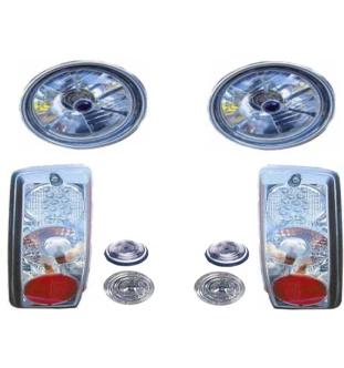 Kit fari sportivi completo modello Christal H4 Lexus con fanalini a LED Fiat 500